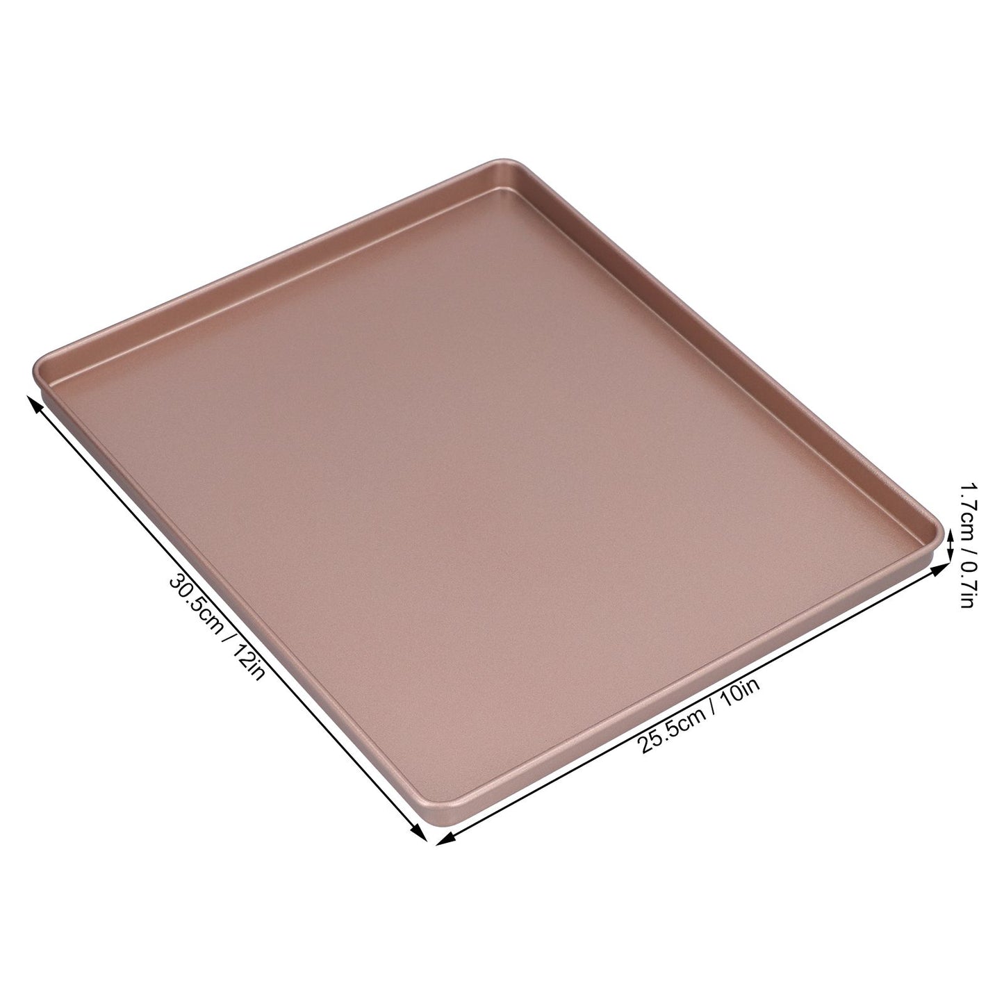 Multifunctional Baking Pan Rose Gold Non Stick Pizza Bread Bakeware Carbon Steel Rectangle Baking Tray V1294-YM0523-3118210308611