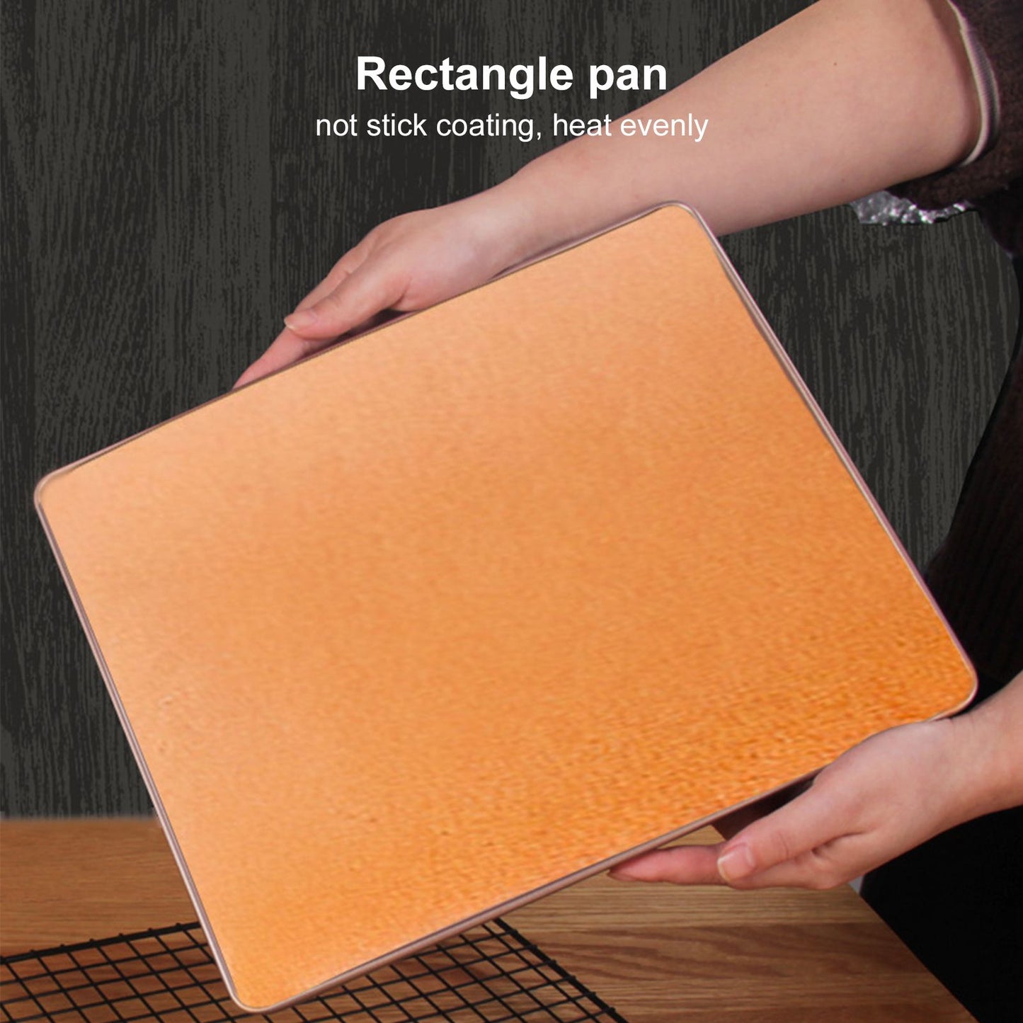 Multifunctional Baking Pan Rose Gold Non Stick Pizza Bread Bakeware Carbon Steel Rectangle Baking Tray V1294-YM0523-3118210308611