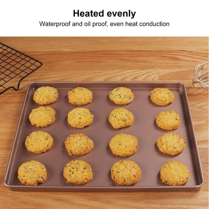 Multifunctional Baking Pan Rose Gold Non Stick Pizza Bread Bakeware Carbon Steel Rectangle Baking Tray V1294-YM0523-3118210308611