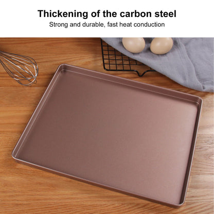 Multifunctional Baking Pan Rose Gold Non Stick Pizza Bread Bakeware Carbon Steel Rectangle Baking Tray V1294-YM0523-3118210308611