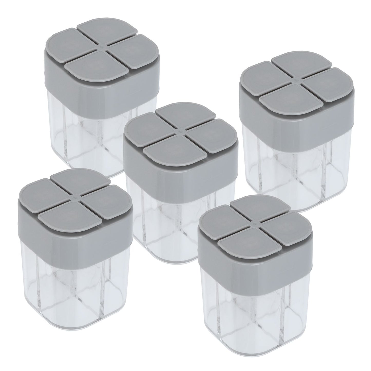 5pcs 4 in 1 Spice Container Seasoning Spice Shaker with Sealed Lid for Home Restaurant Kitchen V1294-YM0523-3118210309411