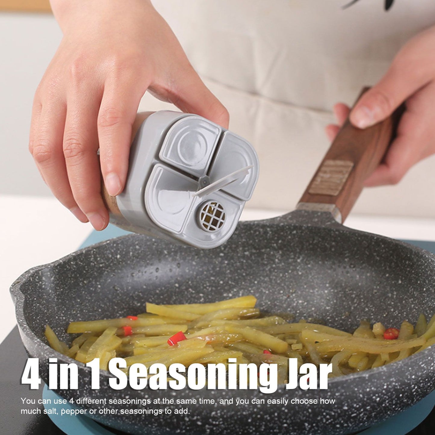 5pcs 4 in 1 Spice Container Seasoning Spice Shaker with Sealed Lid for Home Restaurant Kitchen V1294-YM0523-3118210309411