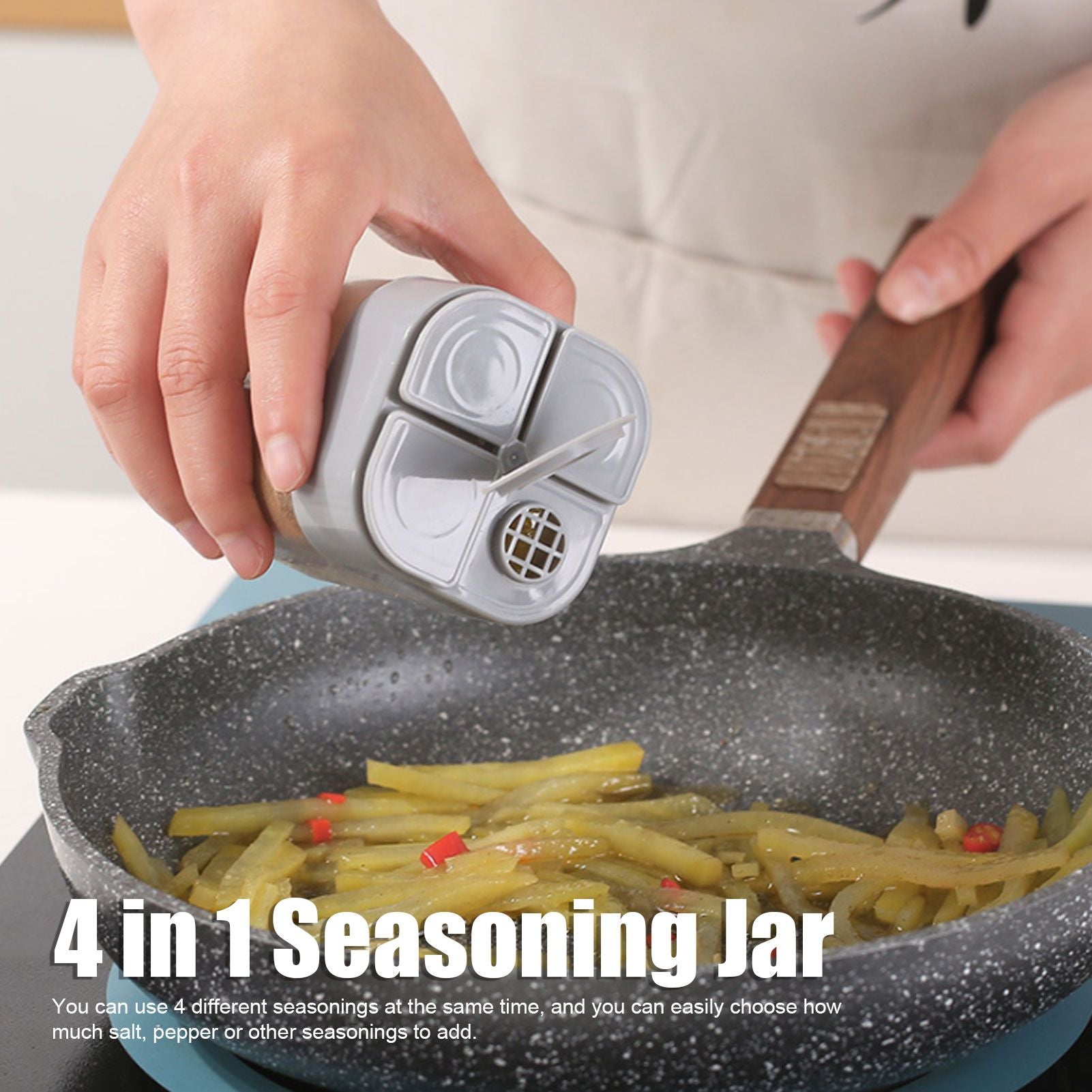 5pcs 4 in 1 Spice Container Seasoning Spice Shaker with Sealed Lid for Home Restaurant Kitchen V1294-YM0523-3118210309411