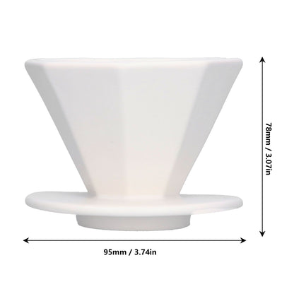 Coffee Dripper Ceramic Convenient Reliable Exquisite Portable Size Simple Design Pour Over Coffee DripperWhite V1294-YM0523-3118210311111