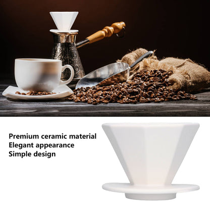 Coffee Dripper Ceramic Convenient Reliable Exquisite Portable Size Simple Design Pour Over Coffee DripperWhite V1294-YM0523-3118210311111