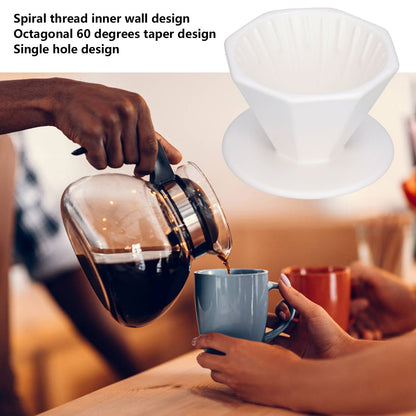 Coffee Dripper Ceramic Convenient Reliable Exquisite Portable Size Simple Design Pour Over Coffee DripperWhite V1294-YM0523-3118210311111