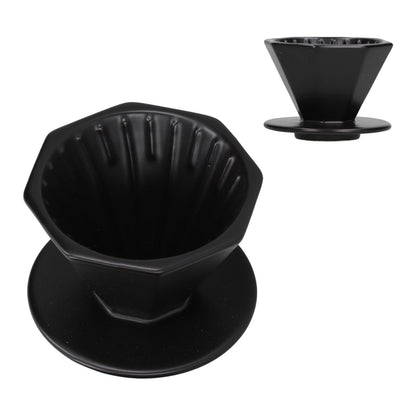 Coffee Dripper Ceramic Convenient Reliable Exquisite Portable Size Simple Design Pour Over Coffee DripperBlack V1294-YM0523-3118210311112