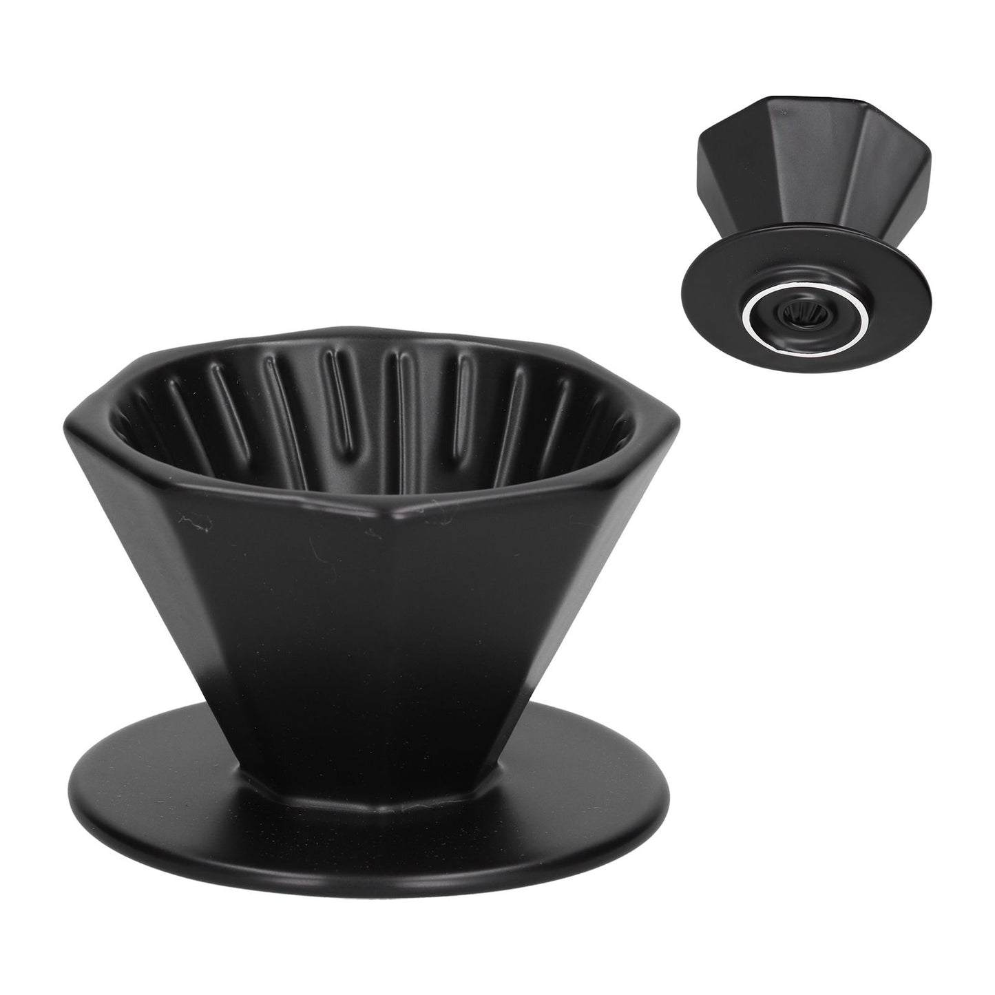 Coffee Dripper Ceramic Convenient Reliable Exquisite Portable Size Simple Design Pour Over Coffee DripperBlack V1294-YM0523-3118210311112