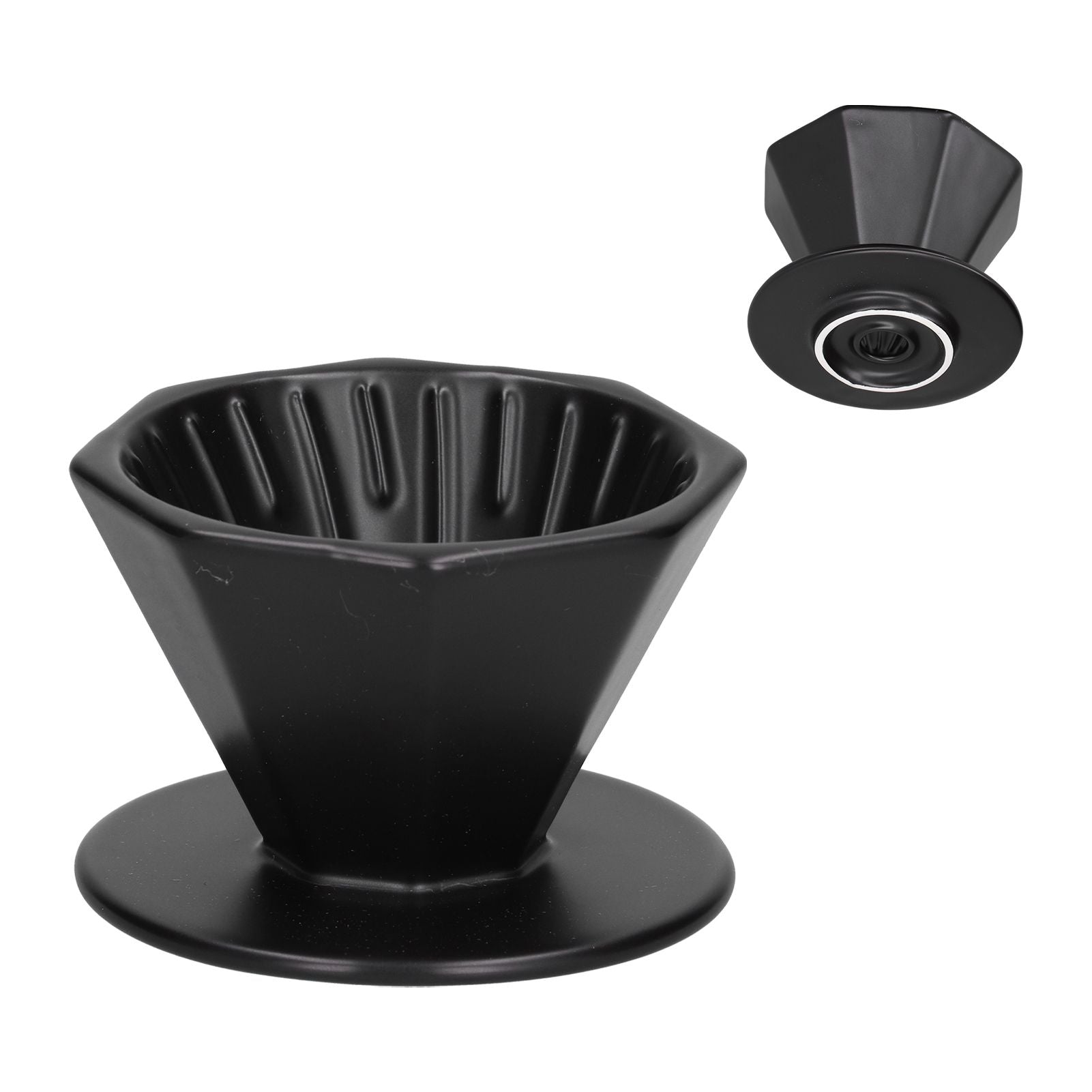 Coffee Dripper Ceramic Convenient Reliable Exquisite Portable Size Simple Design Pour Over Coffee DripperBlack V1294-YM0523-3118210311112