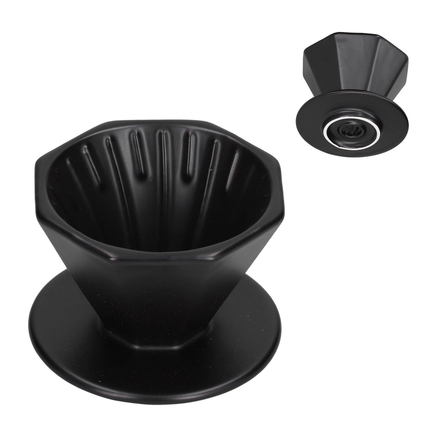 Coffee Dripper Ceramic Convenient Reliable Exquisite Portable Size Simple Design Pour Over Coffee DripperBlack V1294-YM0523-3118210311112