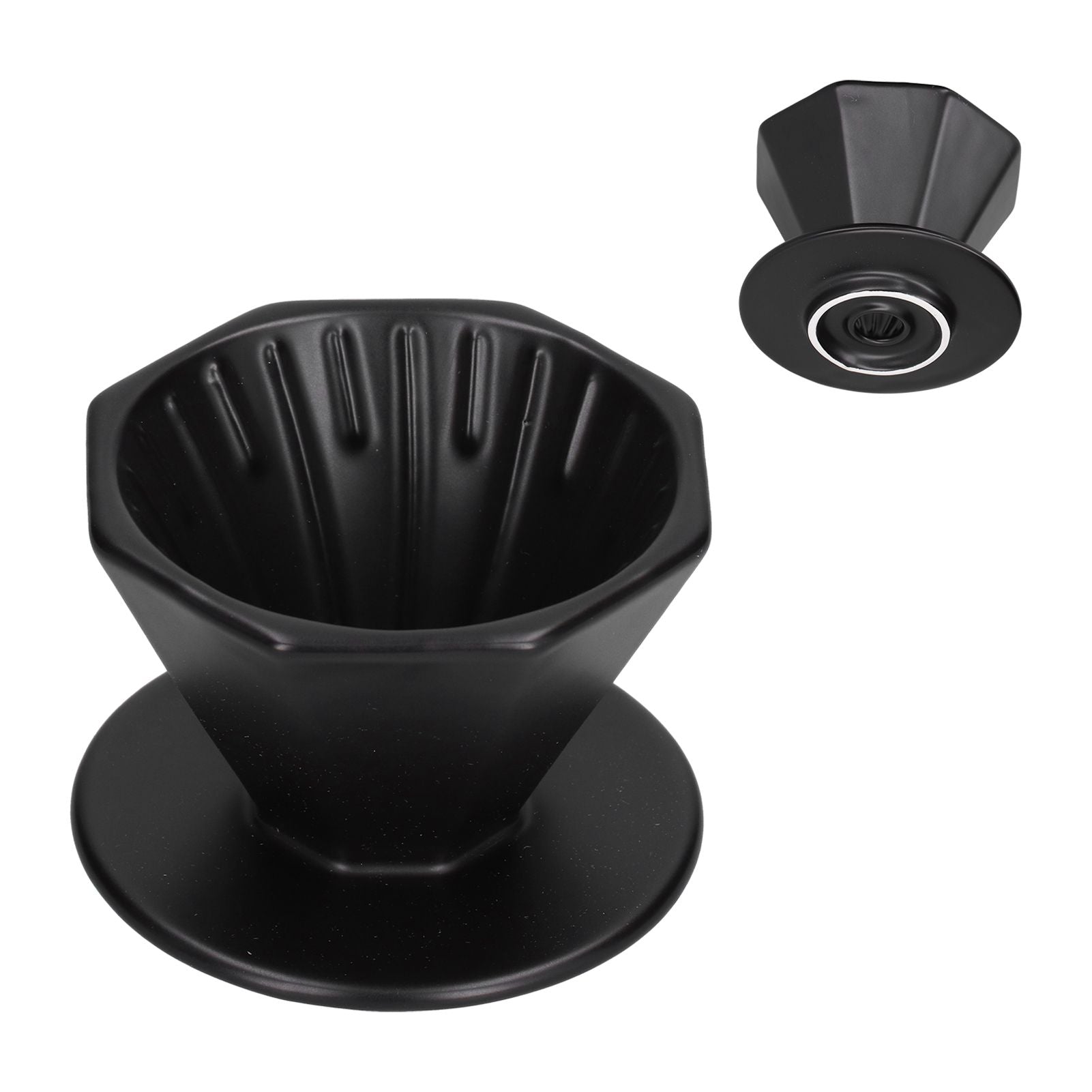 Coffee Dripper Ceramic Convenient Reliable Exquisite Portable Size Simple Design Pour Over Coffee DripperBlack V1294-YM0523-3118210311112