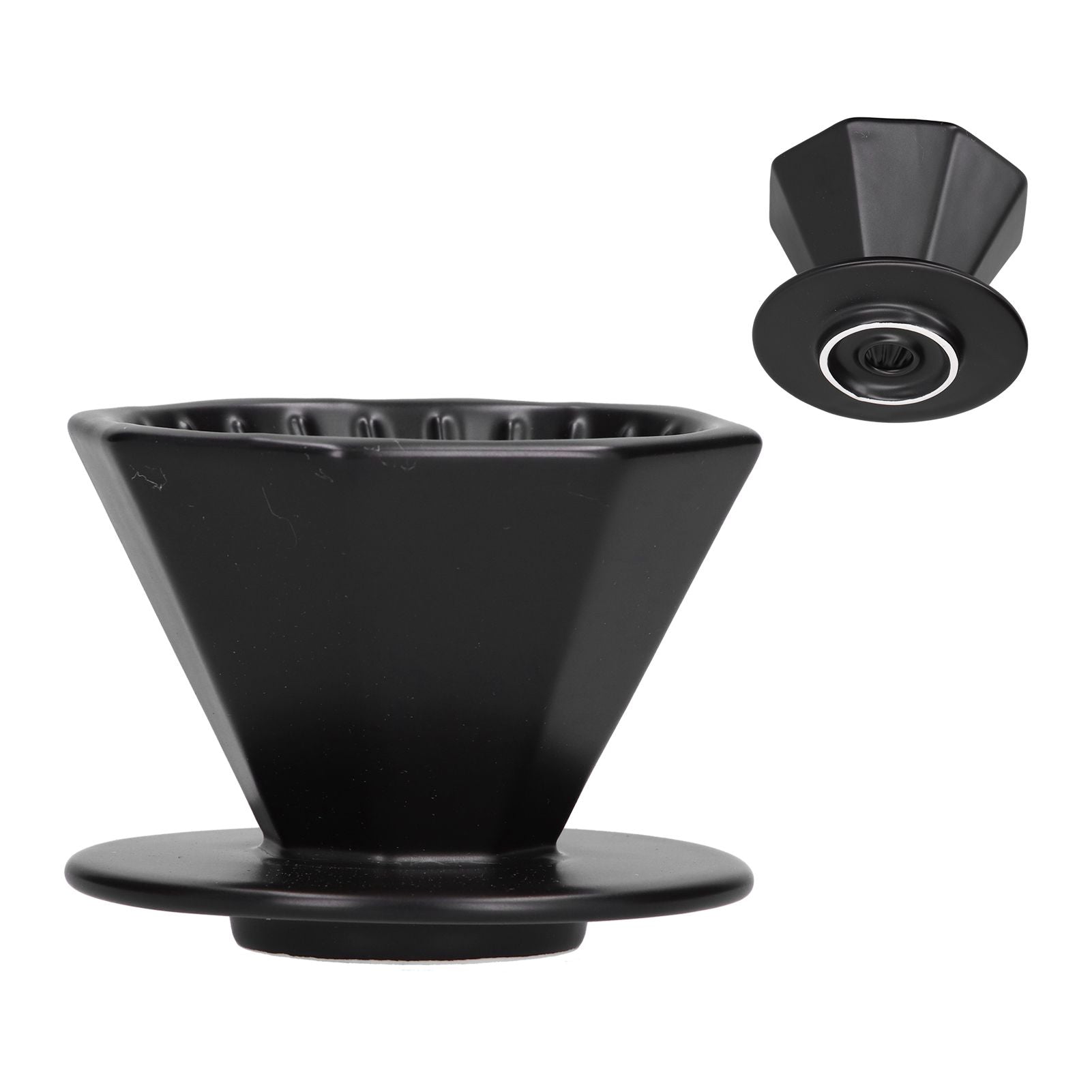 Coffee Dripper Ceramic Convenient Reliable Exquisite Portable Size Simple Design Pour Over Coffee DripperBlack V1294-YM0523-3118210311112