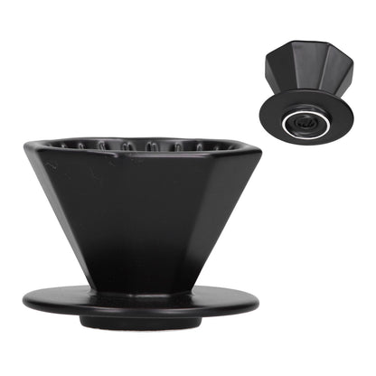 Coffee Dripper Ceramic Convenient Reliable Exquisite Portable Size Simple Design Pour Over Coffee DripperBlack V1294-YM0523-3118210311112