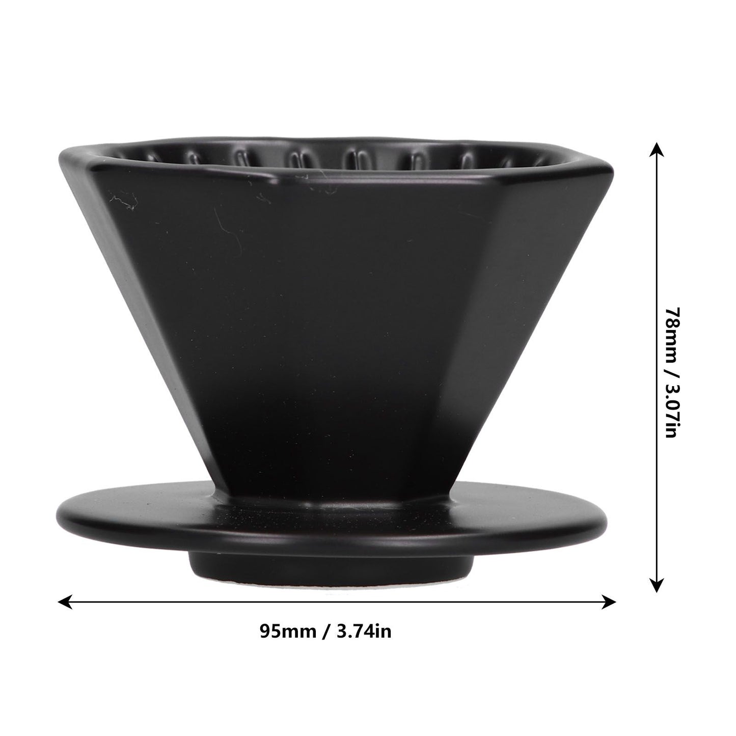 Coffee Dripper Ceramic Convenient Reliable Exquisite Portable Size Simple Design Pour Over Coffee DripperBlack V1294-YM0523-3118210311112