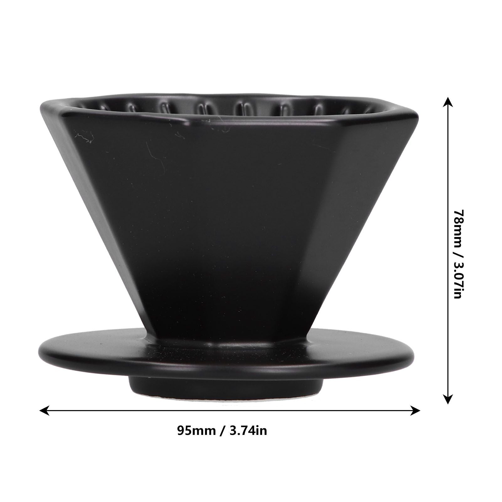 Coffee Dripper Ceramic Convenient Reliable Exquisite Portable Size Simple Design Pour Over Coffee DripperBlack V1294-YM0523-3118210311112