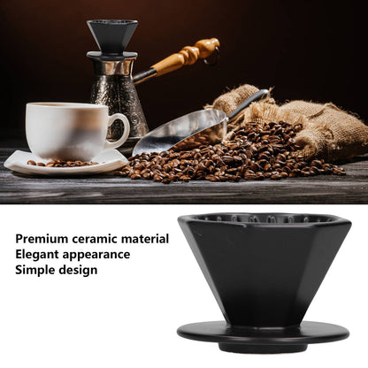 Coffee Dripper Ceramic Convenient Reliable Exquisite Portable Size Simple Design Pour Over Coffee DripperBlack V1294-YM0523-3118210311112