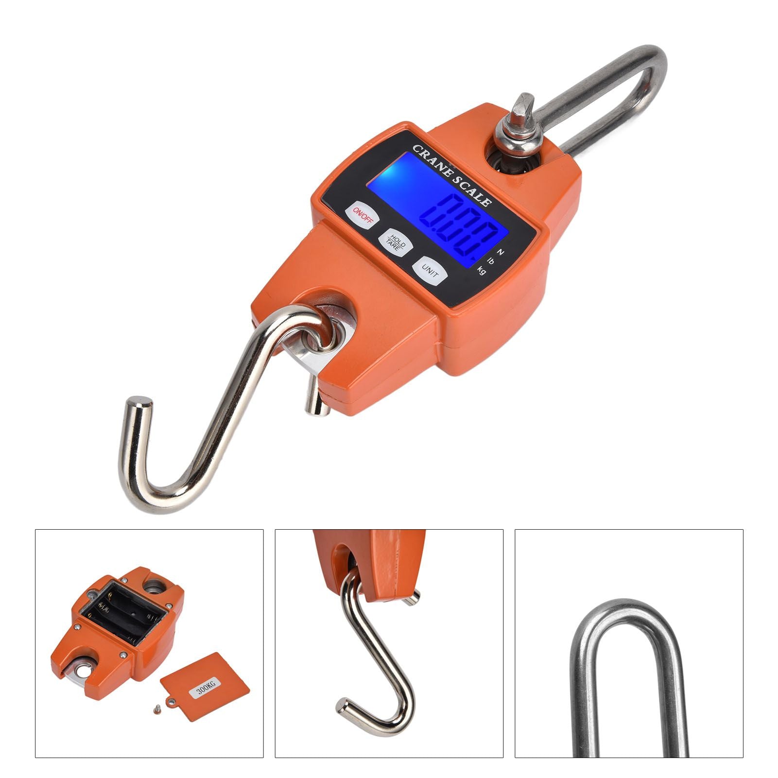 661.4lb Digital Hanging Scale Professional Small Digital Hanging Scale with Cast Aluminum Case V1294-YM0523-3118210315511