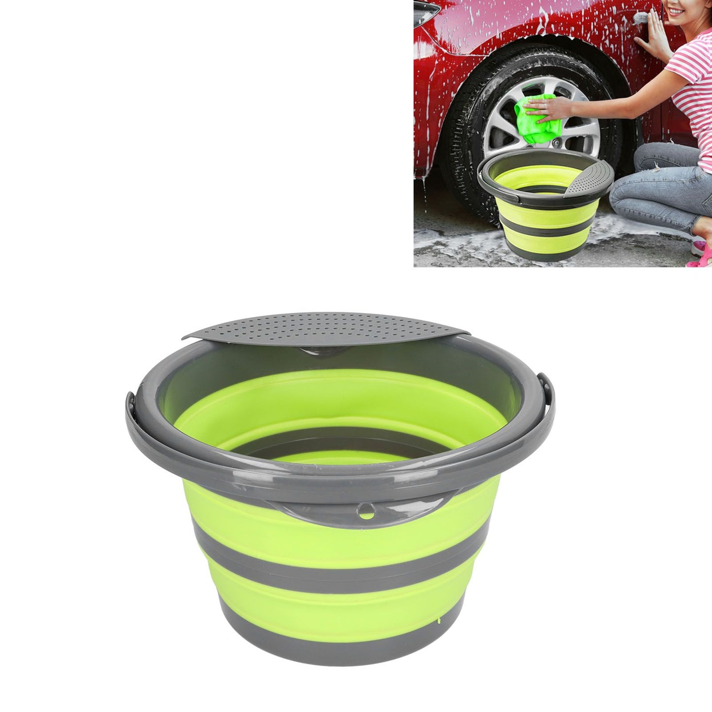 Collapsible Bucket 5L Large Capacity Multifunctional Nontoxic Ordorless Eco Friendly Folding Bucket V1294-YM0523-3118210316511