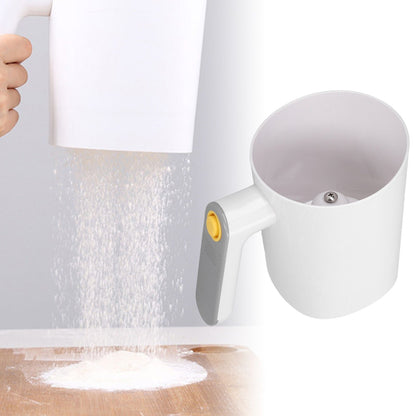 Flour Sieve 2 Using Modes Handheld Electric Cup Shape White Powder Sieve for Home Baking Flour Icing Sugar V1294-YM0523-3118210316611