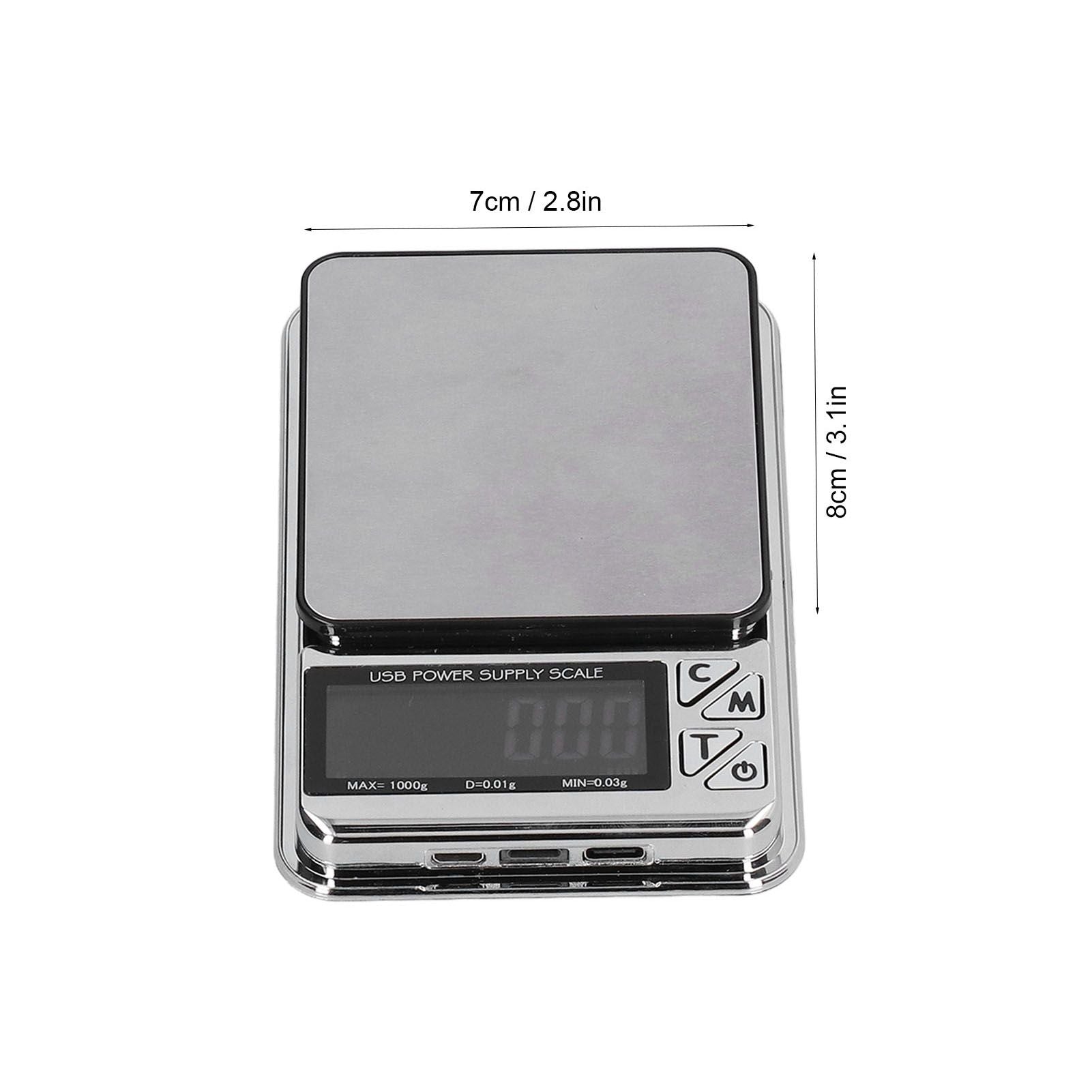 Electronic Scale LCD Display High Accuracy Lightweight Portable Stainless Steel Jewelry Scale V1294-YM0523-3118210317011