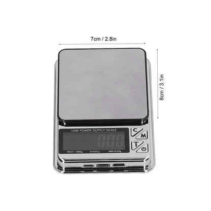 Electronic Scale LCD Display High Accuracy Lightweight Portable Stainless Steel Jewelry Scale V1294-YM0523-3118210317011