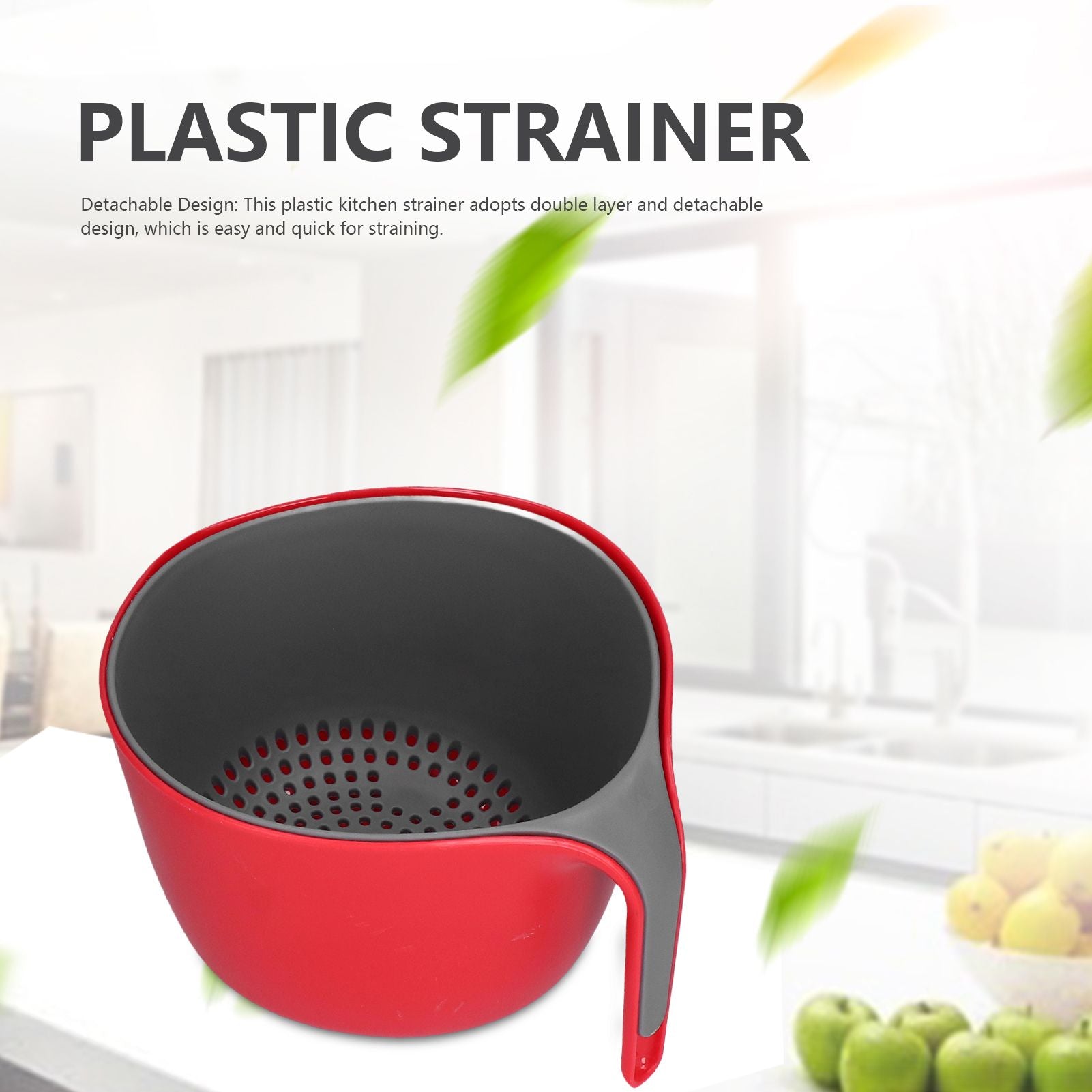 Plastic Strainer 2 in 1 Double Layer Detachable Large Capacity High Durability Nontoxic Food Strainer V1294-YM0523-3118210317211