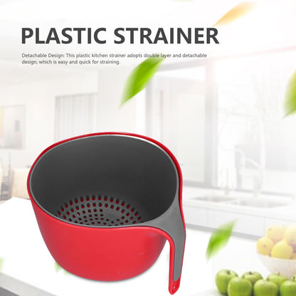 Plastic Strainer 2 in 1 Double Layer Detachable Large Capacity High Durability Nontoxic Food Strainer V1294-YM0523-3118210317211