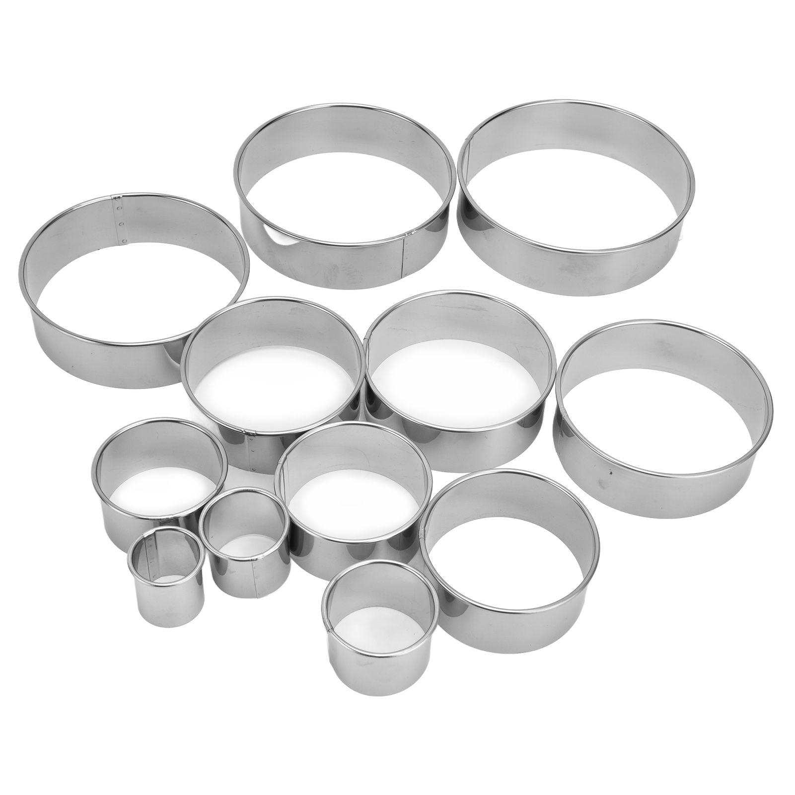 12pcs Portable Round Cookie Molds Mousse Cake Ring Mould Stainless Steel Baking Accessories V1294-YM0523-3118210317611
