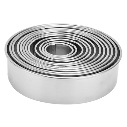 12pcs Portable Round Cookie Molds Mousse Cake Ring Mould Stainless Steel Baking Accessories V1294-YM0523-3118210317611