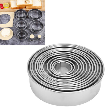 12pcs Portable Round Cookie Molds Mousse Cake Ring Mould Stainless Steel Baking Accessories V1294-YM0523-3118210317611