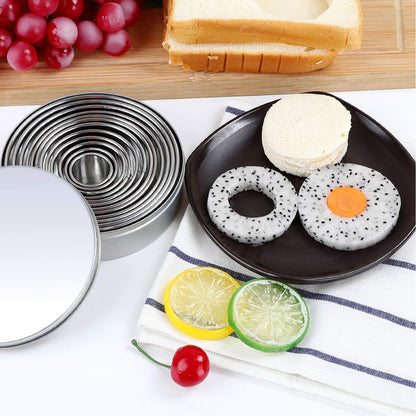 12pcs Portable Round Cookie Molds Mousse Cake Ring Mould Stainless Steel Baking Accessories V1294-YM0523-3118210317611