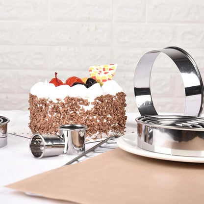 12pcs Portable Round Cookie Molds Mousse Cake Ring Mould Stainless Steel Baking Accessories V1294-YM0523-3118210317611