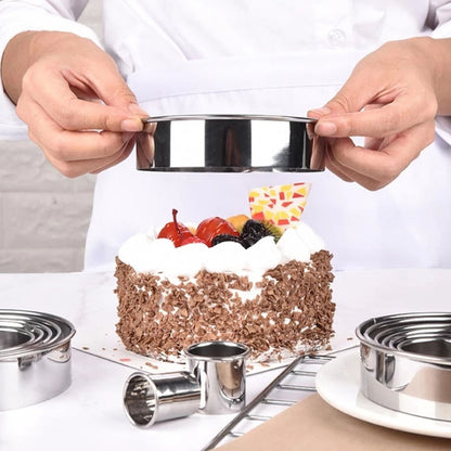 12pcs Portable Round Cookie Molds Mousse Cake Ring Mould Stainless Steel Baking Accessories V1294-YM0523-3118210317611