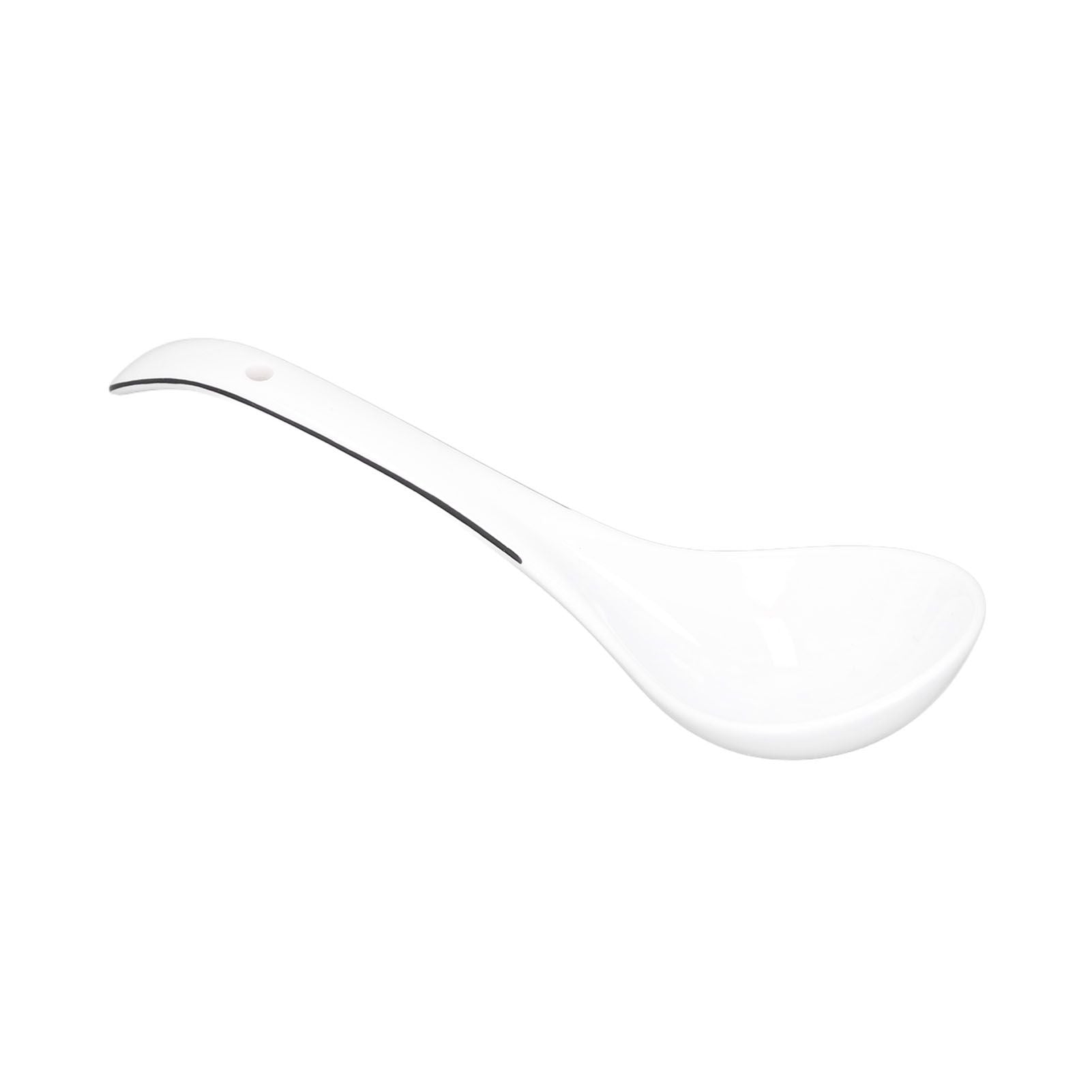 Large Porcelain Spoon White Multipurpose Long Handle Ceramic Porridge Spoon for Home Restaurant V1294-YM0523-3118210318411