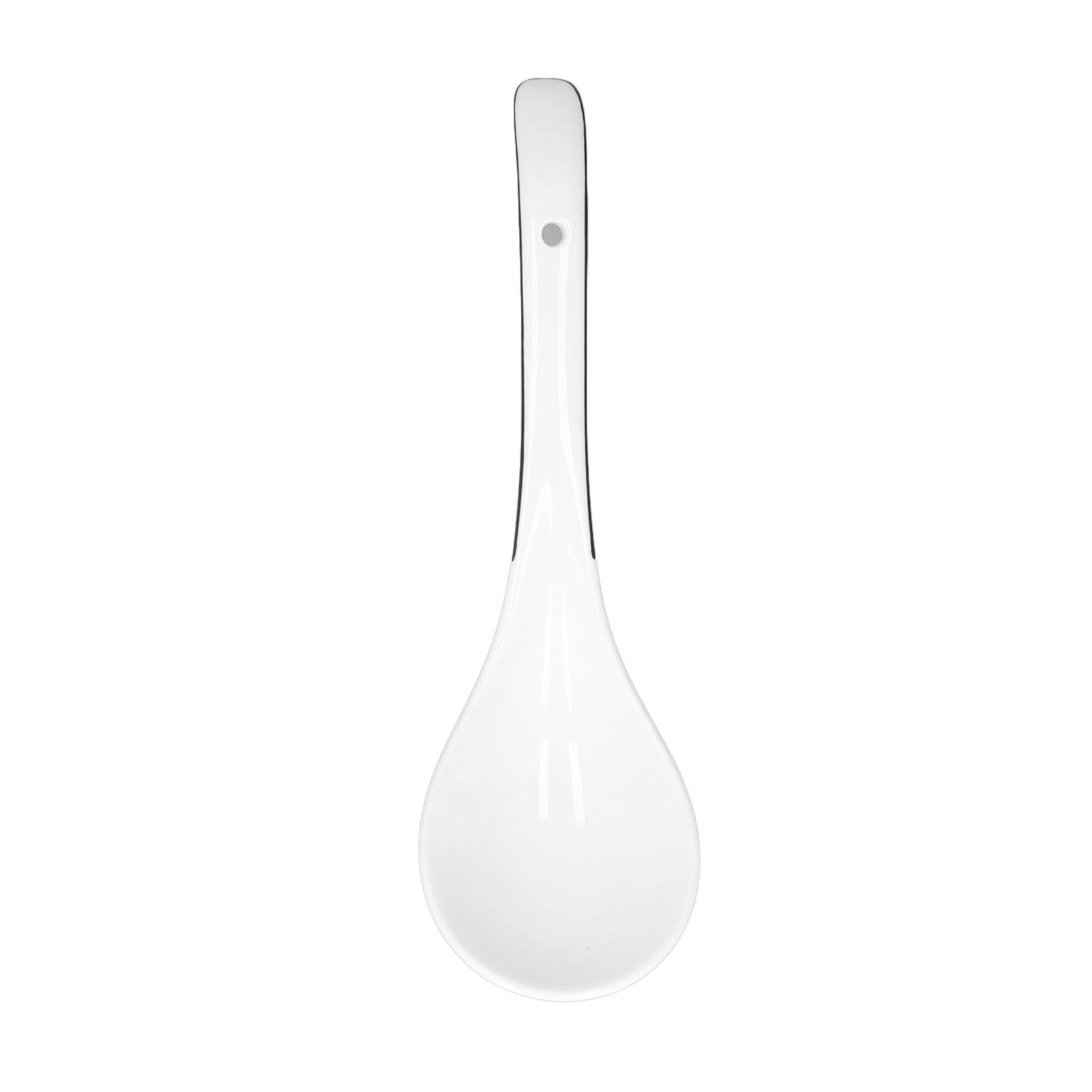 Large Porcelain Spoon White Multipurpose Long Handle Ceramic Porridge Spoon for Home Restaurant V1294-YM0523-3118210318411