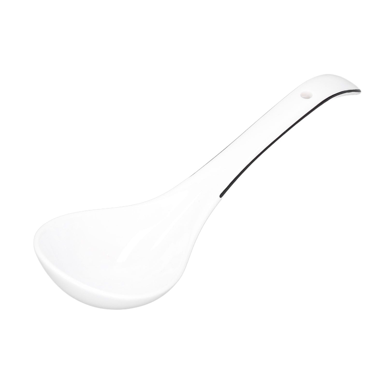 Large Porcelain Spoon White Multipurpose Long Handle Ceramic Porridge Spoon for Home Restaurant V1294-YM0523-3118210318411