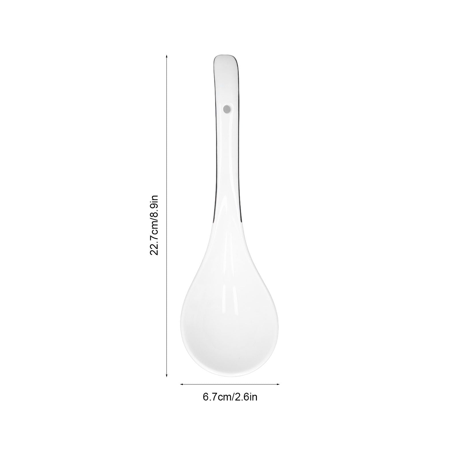 Large Porcelain Spoon White Multipurpose Long Handle Ceramic Porridge Spoon for Home Restaurant V1294-YM0523-3118210318411