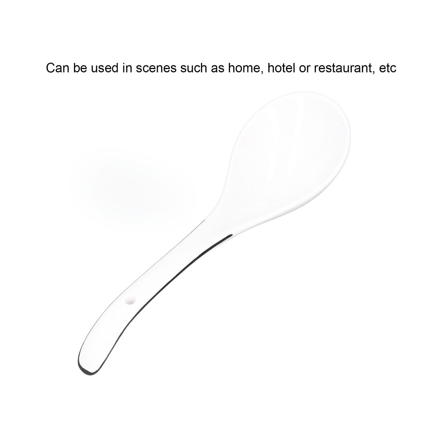 Large Porcelain Spoon White Multipurpose Long Handle Ceramic Porridge Spoon for Home Restaurant V1294-YM0523-3118210318411