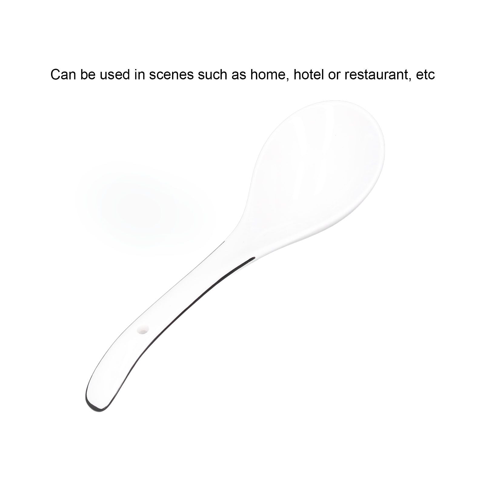 Large Porcelain Spoon White Multipurpose Long Handle Ceramic Porridge Spoon for Home Restaurant V1294-YM0523-3118210318411