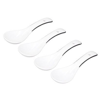 4PCS White Ceramic Spoon Coffee Scoop Dessert Ice Cream Scoop Tableware Spoon for Kitchen V1294-YM0523-3118210318711
