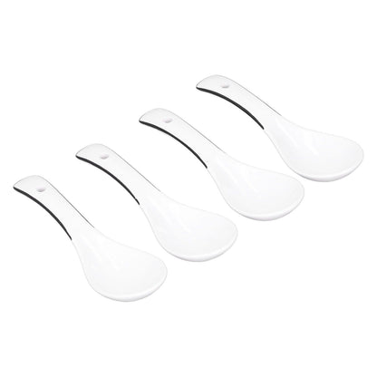 4PCS White Ceramic Spoon Coffee Scoop Dessert Ice Cream Scoop Tableware Spoon for Kitchen V1294-YM0523-3118210318711