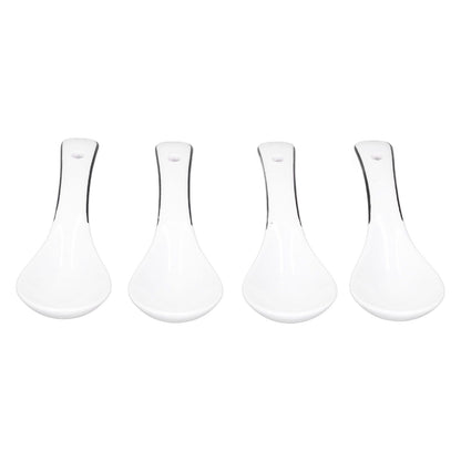 4PCS White Ceramic Spoon Coffee Scoop Dessert Ice Cream Scoop Tableware Spoon for Kitchen V1294-YM0523-3118210318711