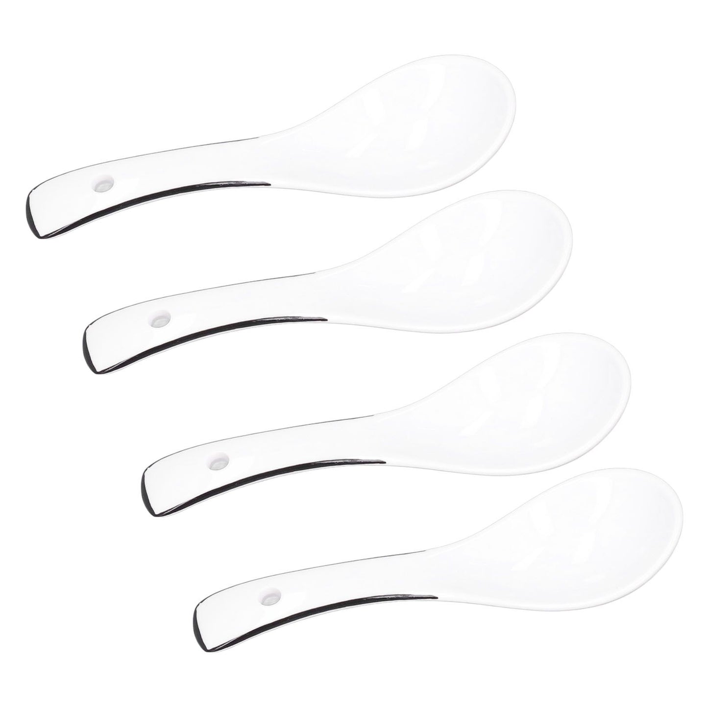 4PCS White Ceramic Spoon Coffee Scoop Dessert Ice Cream Scoop Tableware Spoon for Kitchen V1294-YM0523-3118210318711