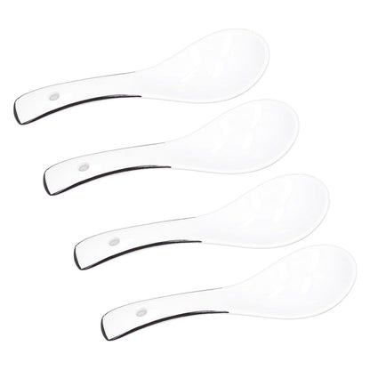 4PCS White Ceramic Spoon Coffee Scoop Dessert Ice Cream Scoop Tableware Spoon for Kitchen V1294-YM0523-3118210318711