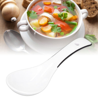 4PCS White Ceramic Spoon Coffee Scoop Dessert Ice Cream Scoop Tableware Spoon for Kitchen V1294-YM0523-3118210318711