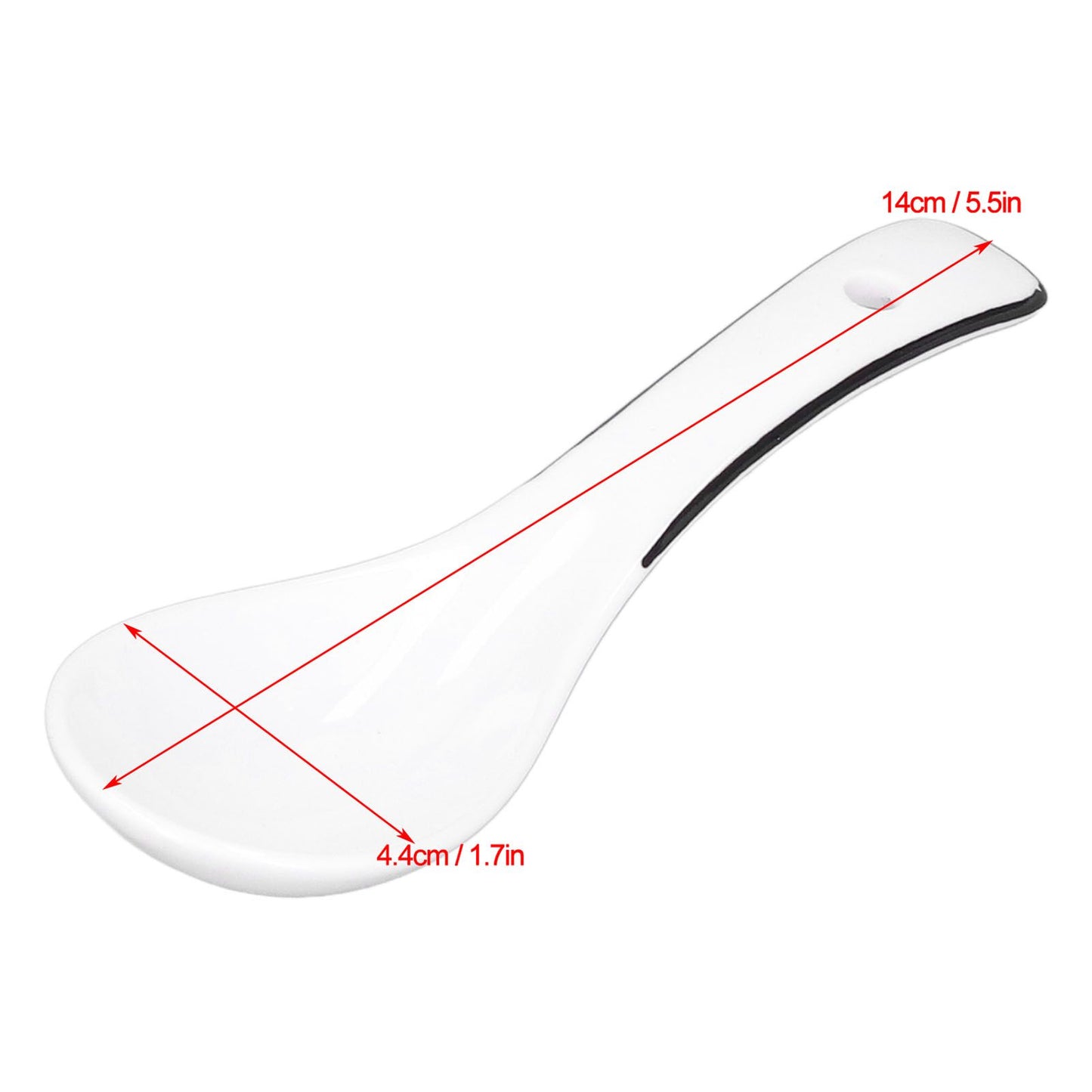 4PCS White Ceramic Spoon Coffee Scoop Dessert Ice Cream Scoop Tableware Spoon for Kitchen V1294-YM0523-3118210318711