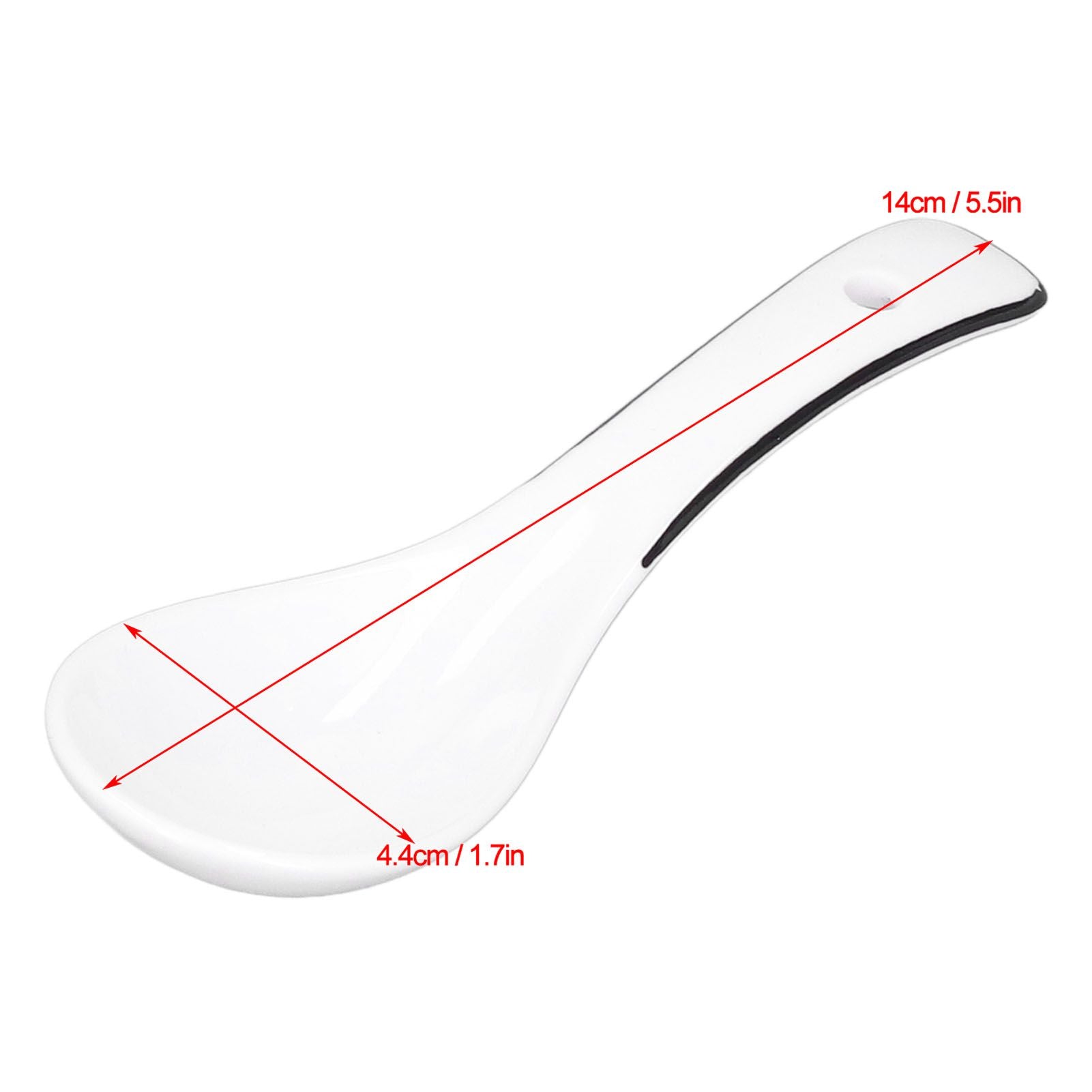 4PCS White Ceramic Spoon Coffee Scoop Dessert Ice Cream Scoop Tableware Spoon for Kitchen V1294-YM0523-3118210318711