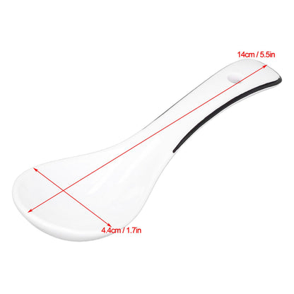 4PCS White Ceramic Spoon Coffee Scoop Dessert Ice Cream Scoop Tableware Spoon for Kitchen V1294-YM0523-3118210318711
