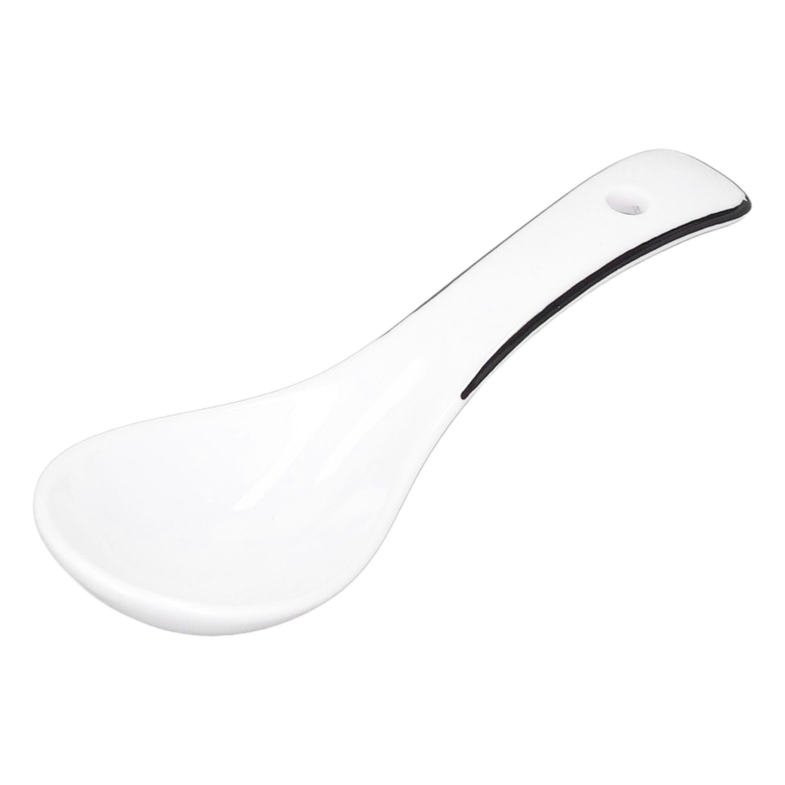 4PCS White Ceramic Spoon Coffee Scoop Dessert Ice Cream Scoop Tableware Spoon for Kitchen V1294-YM0523-3118210318711
