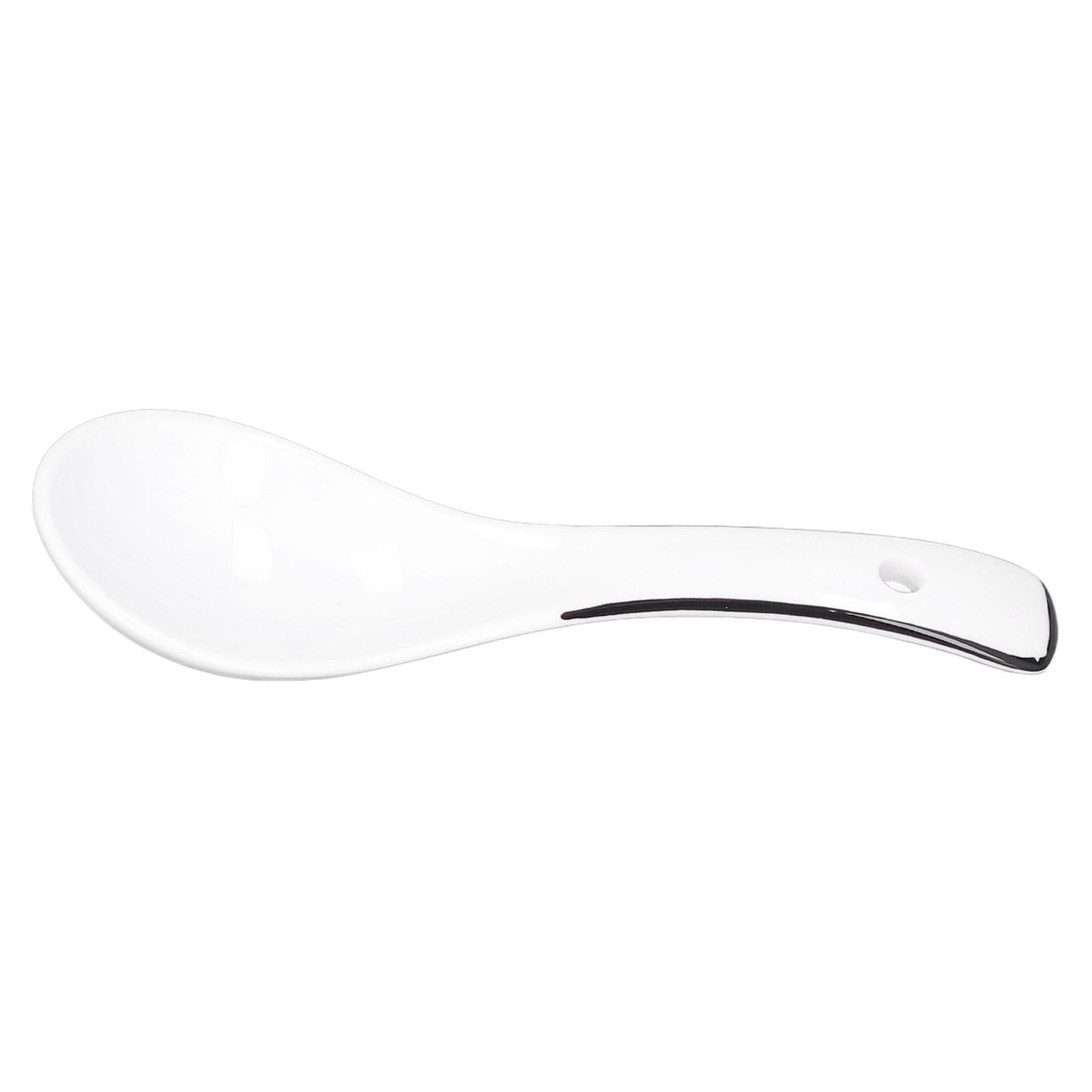 4PCS White Ceramic Spoon Coffee Scoop Dessert Ice Cream Scoop Tableware Spoon for Kitchen V1294-YM0523-3118210318711